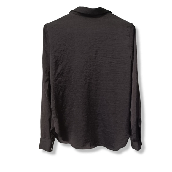 H&M button down satin blouse top shirt - Picture 3 of 5